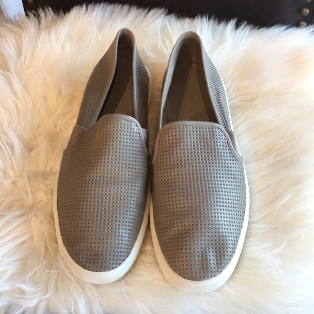 Vince grey taupe slip on sneakers.US8.5/EUO39.5